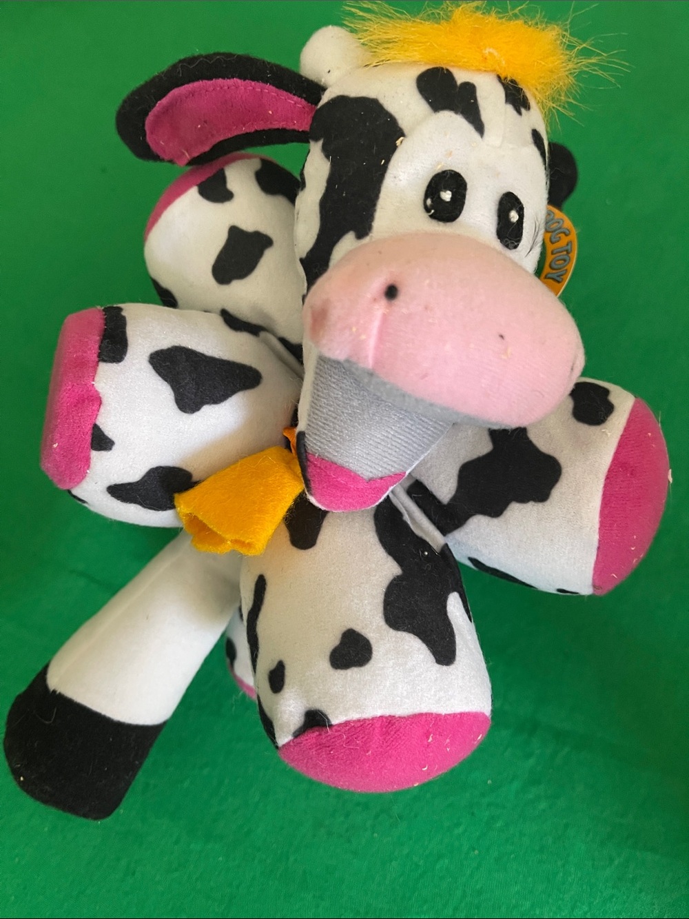 Plush Cow Toy - Pink & White Soft Stuffed Farm Friend